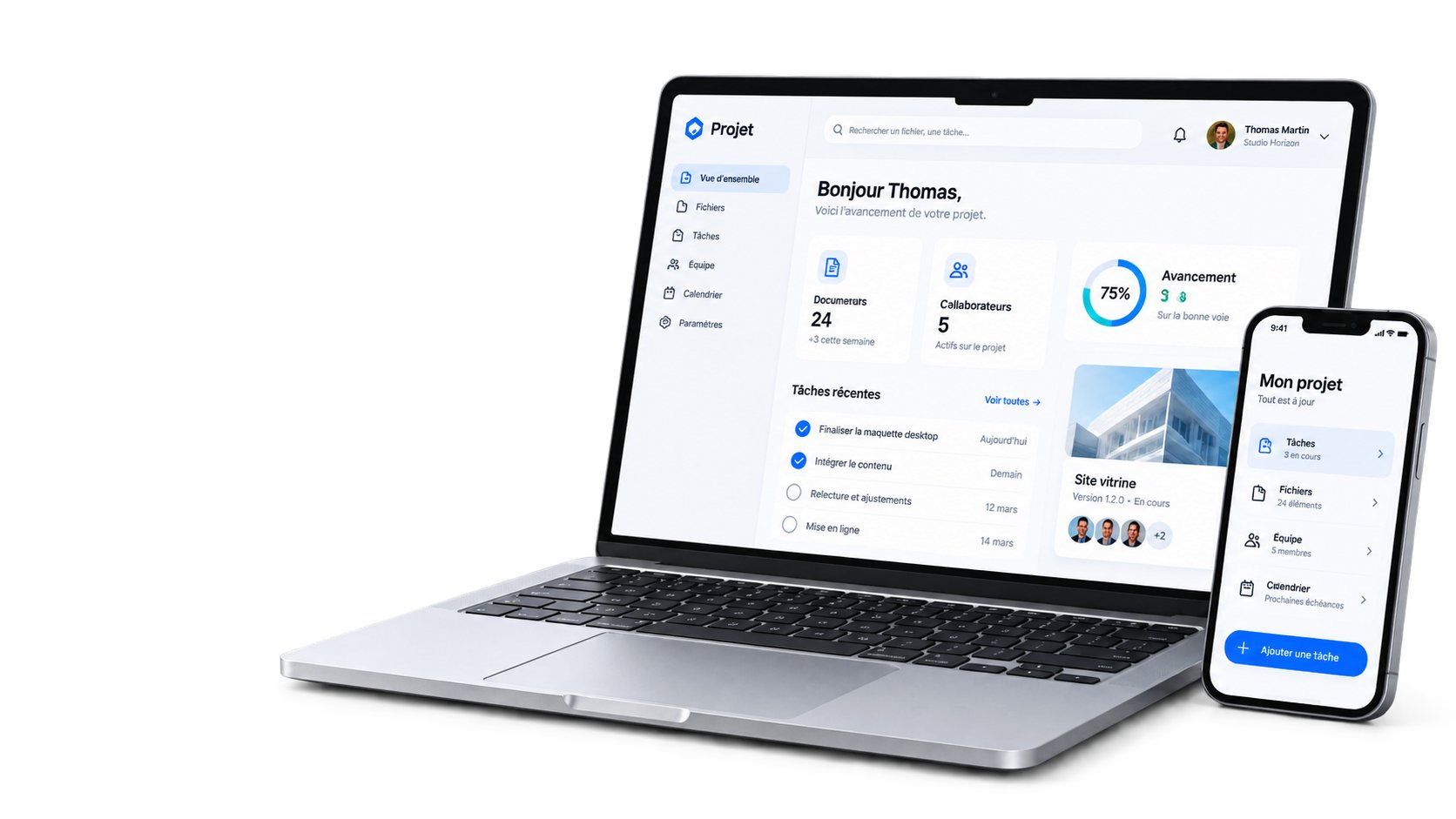 Projet livré avec son code source, sa documentation, ses accès et sa base de données